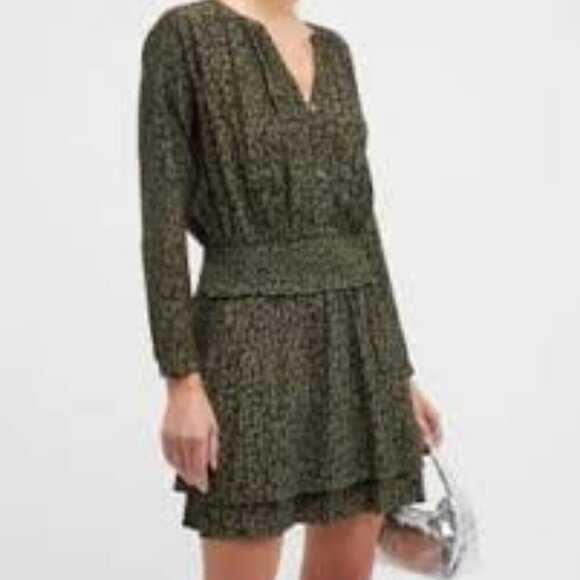 Rails Jasmine Cheetah Print Dress Olive Batik Size Large - Picture 1 of 10